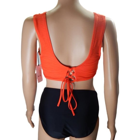 Bikini Top Size M Womens Shade And Shore Full Coverage Orange Thick Straps - Picture 10 of 10